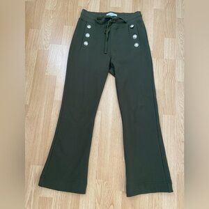 Derek Lam 10 Crosby Women's Robertson buttoned flare trousers dark green S/P